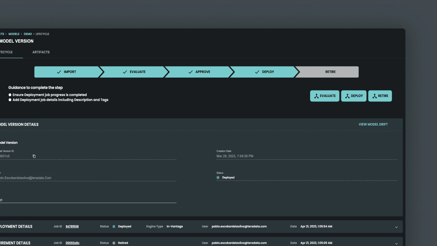 ClearScape Analytics: Model lifecycle automation